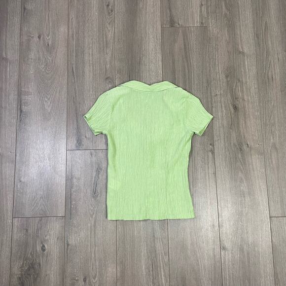 Madewell Notched V Neck Button Up Lightweight Short Sleeve Top US Women's XS New - Picture 3 of 5